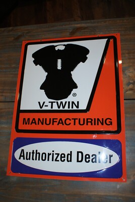 Vintage V-Twin Manufacturing Authorized Dealer Sign Motorcycle, Harley Davidson