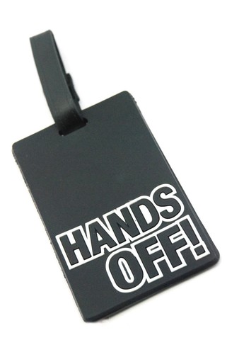hands off luggage tag