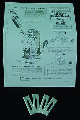 3M Replacement Blades w/Instructions, NEW fits Bow Tyers: S-10 & S-19 machines