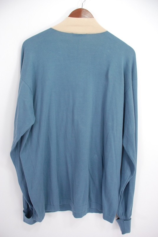 Loro piana イタリア製　最高級　ハーフジップ　コットンニット　50 Loro Piana Italy Men's Half Zip Light Cotton Sweater - Dusty
