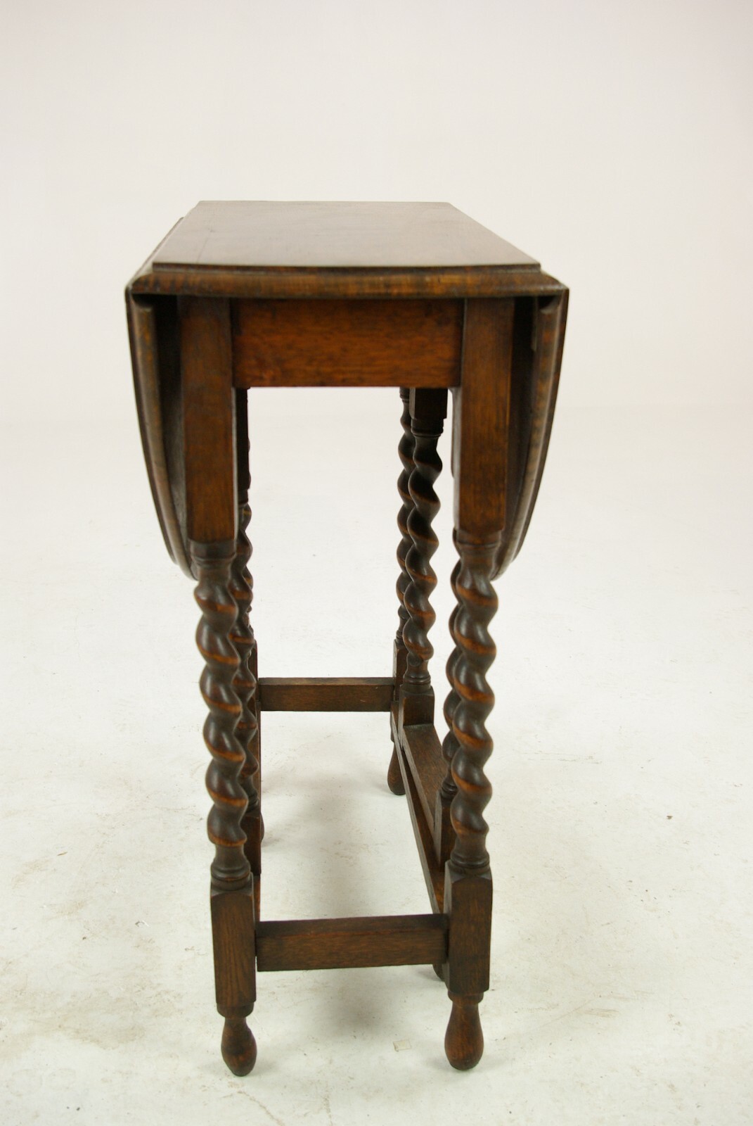 Antique Gateleg Table, Barley Twist Oval Drop Leaf Table, Scotland 1920s, B1417