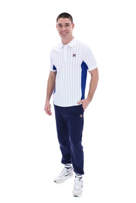 FILA  EVO Yarn Dyed Pin Polo Shirt/White - Small DPD NEXT DAY