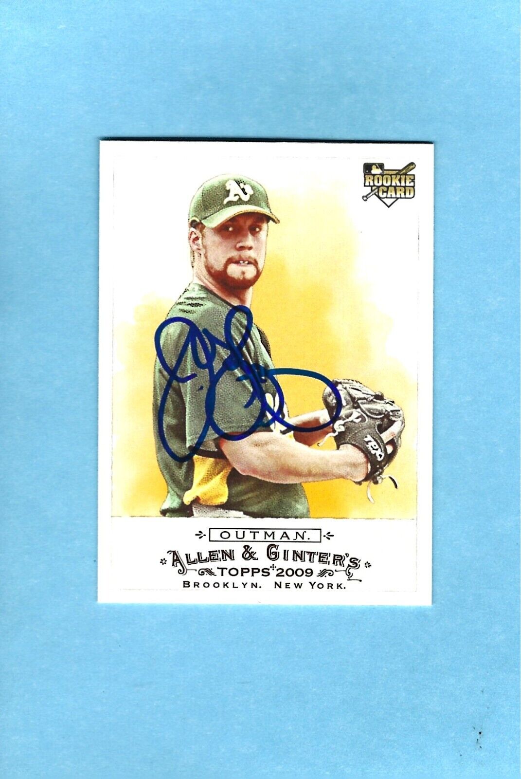 2009 Topps Allen Ginter Josh Outman RC Rookie Auto On Card Signed Autographed. rookie card picture