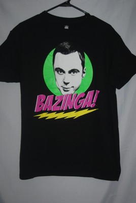 bang theory sheldon bazinga men's t shirt size m ss black
