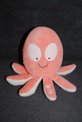 🍀 Doudou Pieuvre DODIE Rose Saumon Blanc Octopus 19 Cm Etat NEUF