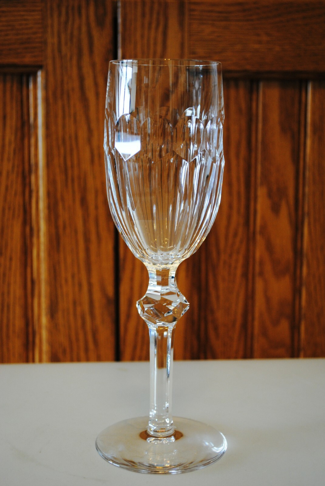 Vtg Curraghmore Waterford Crystal FLUTED CHAMPAGNE  glasses old mark 15 Avail