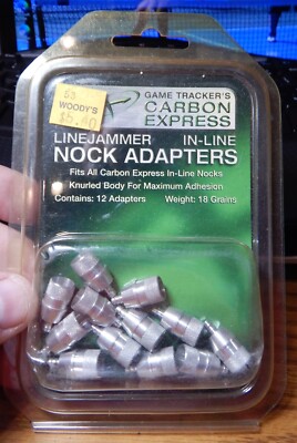 GAME TRACKER W2201 CARBON EXPRESS NOCK ADAPTERS 18 GRAINS 12PCS NEW IN PACK