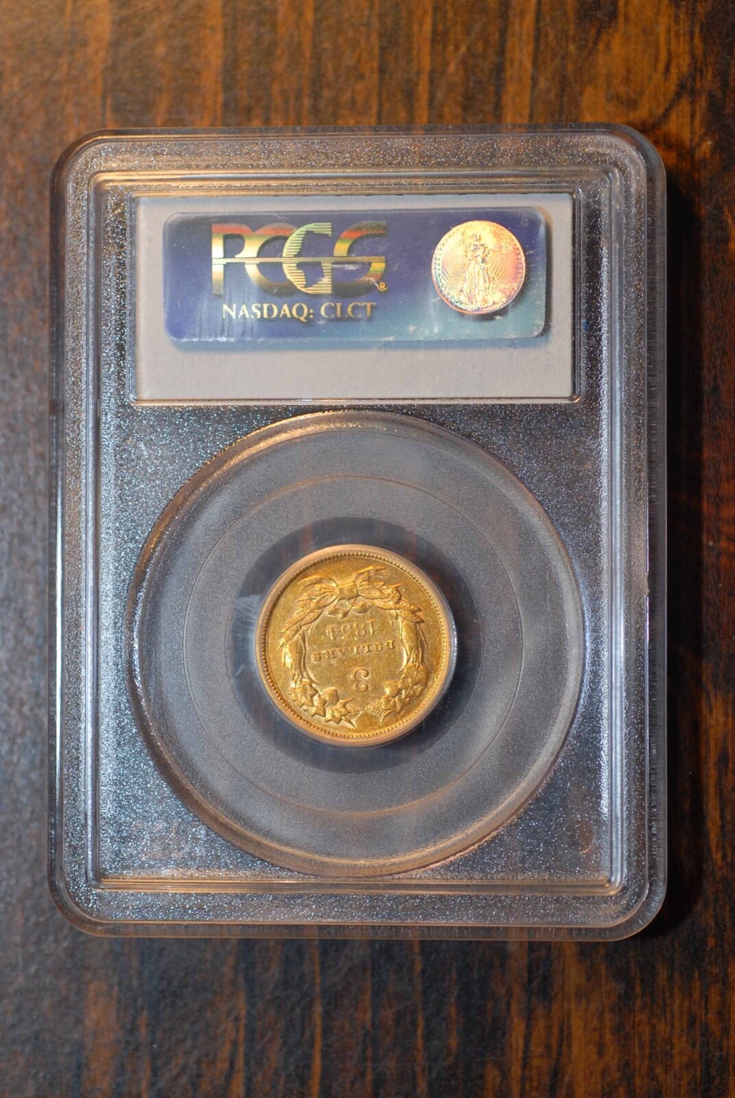 1854 Three Dollar Gold Coin, PCGS AU50