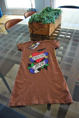 Y2K Ed Hardy by Christian Audigier Women's Brown True Love Size  XS  NWT