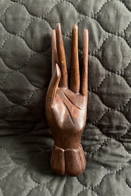 Bali Balinese Buddhism Buddha Mudra Hand Wood Hand-Carved Figurine