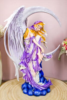 Large Celestial Crescent Moon Dreamer Fairy Statue 12"H Nene Thomas Figurine