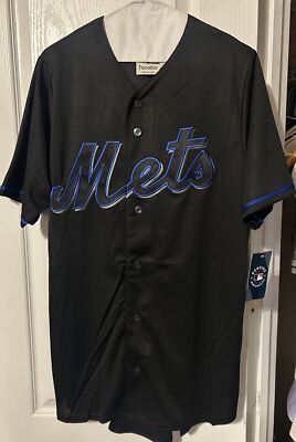 MLB New York Mets Black Baseball Jersey New Mens Big & Tall Sizes
