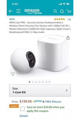VAVA Cam PRO - Security Camera Outdoor/Indoor | Wireless Home Security Cam Syste