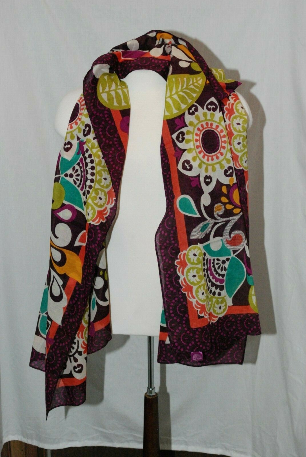 Plum Crazy Vera Bradley scarf swim wrap pareo cover up 100% cotton