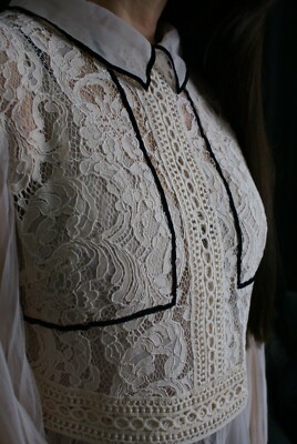 Silvian Heach Antique Lace Style Blouse UK Size 8 10 12