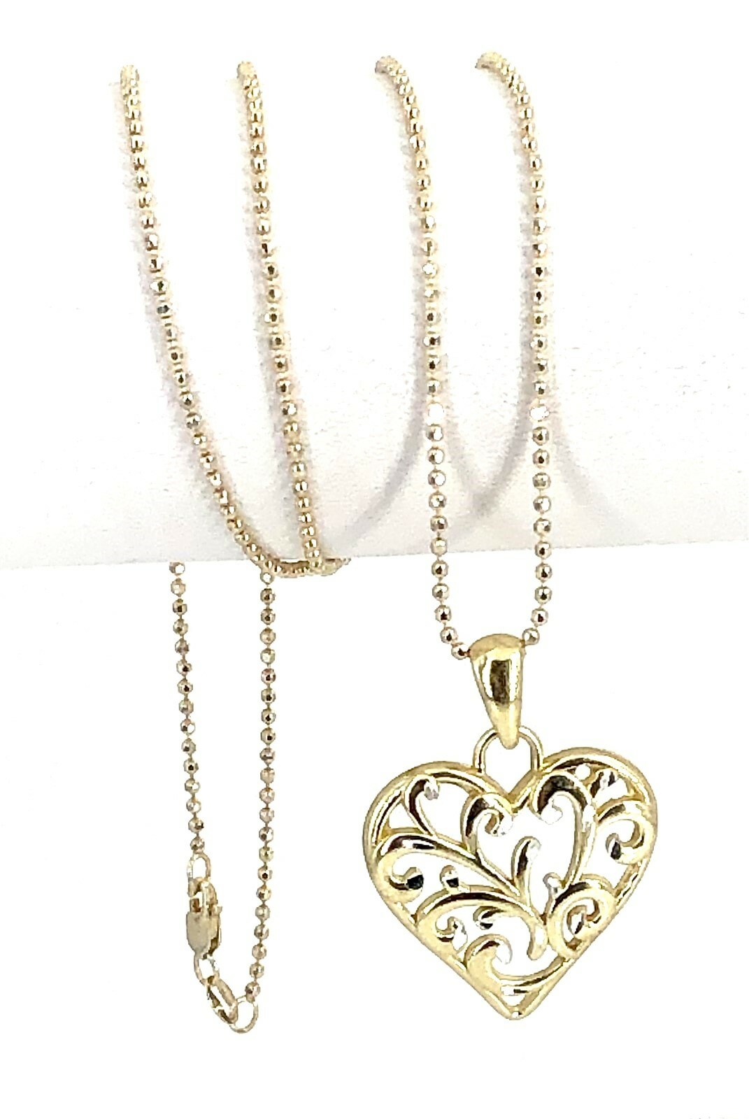 Vintage JCM .925 Sterling Silver Vermeil Filigree Heart Pendant