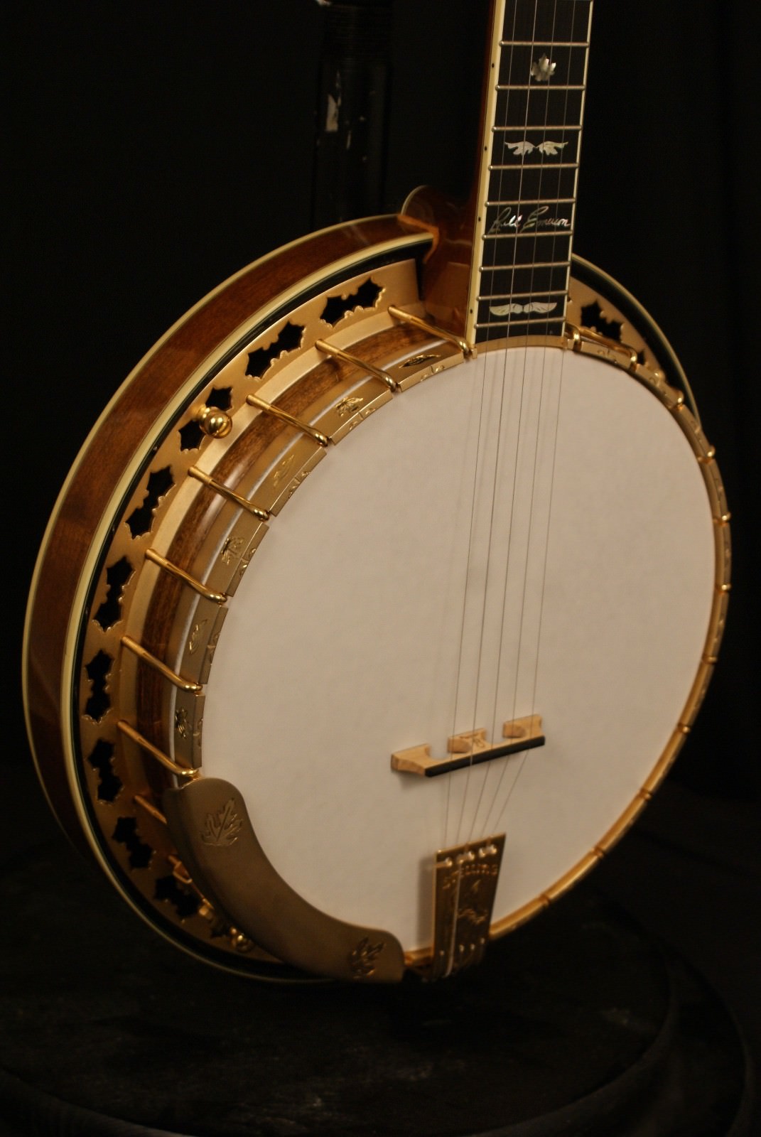 1998 Stelling Bill Emerson Red Fox Deluxe Gold Plated + Engraved 5 string banjo