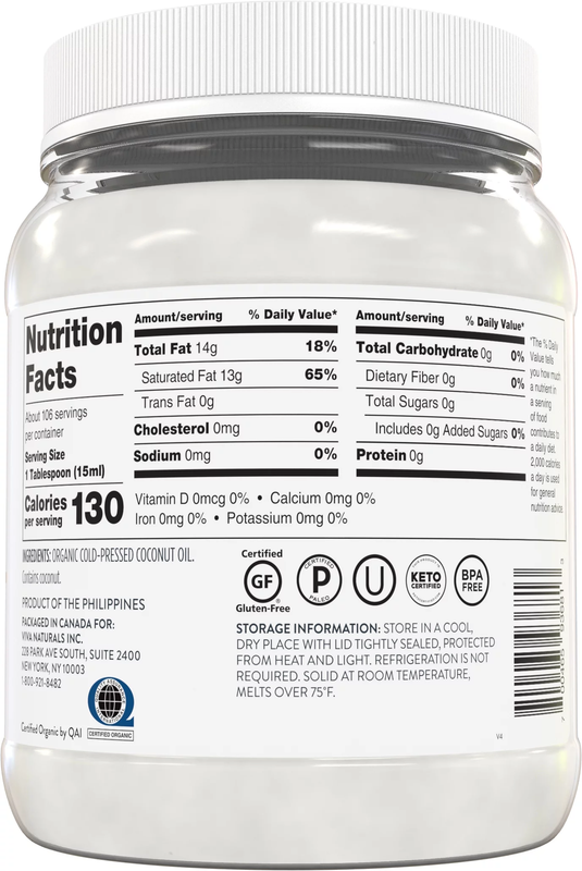 Viva Naturals Organic Extra Virgin Coconut Oil, 54 Fl Oz