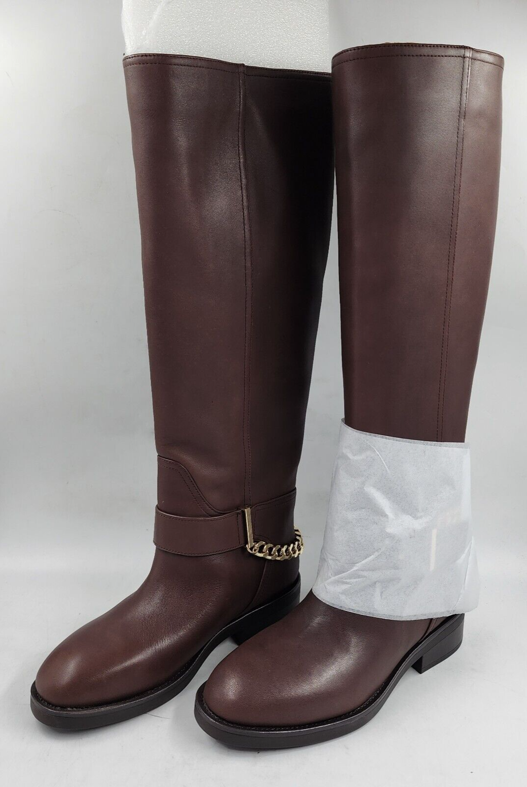 AQUA Riley Buckled Riding Boots Women's 6 Dark Brown Round Toe~ - Picture 3 of 15