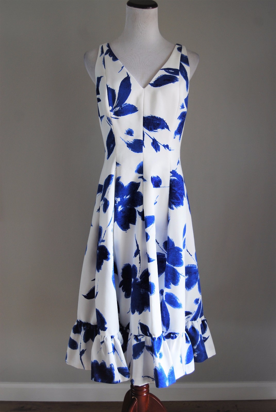 RALPH LAUREN FLORAL SLEEVE ワンピース NAVY セール】 フローラル サープリス ストレッチ ジャージー ドレス