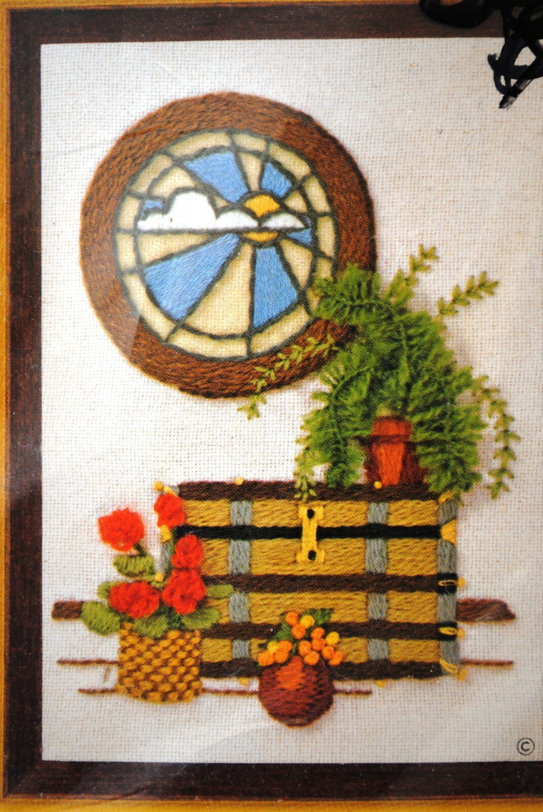 Vtg Embroidery Kit Sunset 1979 Jiffy Stitchery SUN WINDOW 294 open unused kit