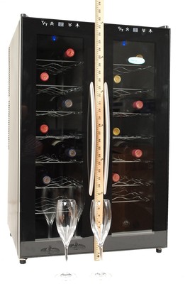 NewAir AW-320ED 32-Bottle Dual Zone Thermoelectric Wine Cooler Black