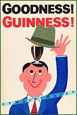 Guinness Goodness 1962 Vintage Poster Print Art Retro Style Beer Advertising