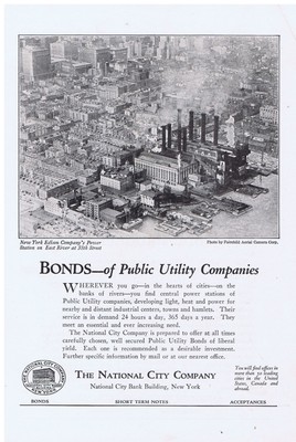 1924 New York Edison Company's Power Station The National City Company Print Ad