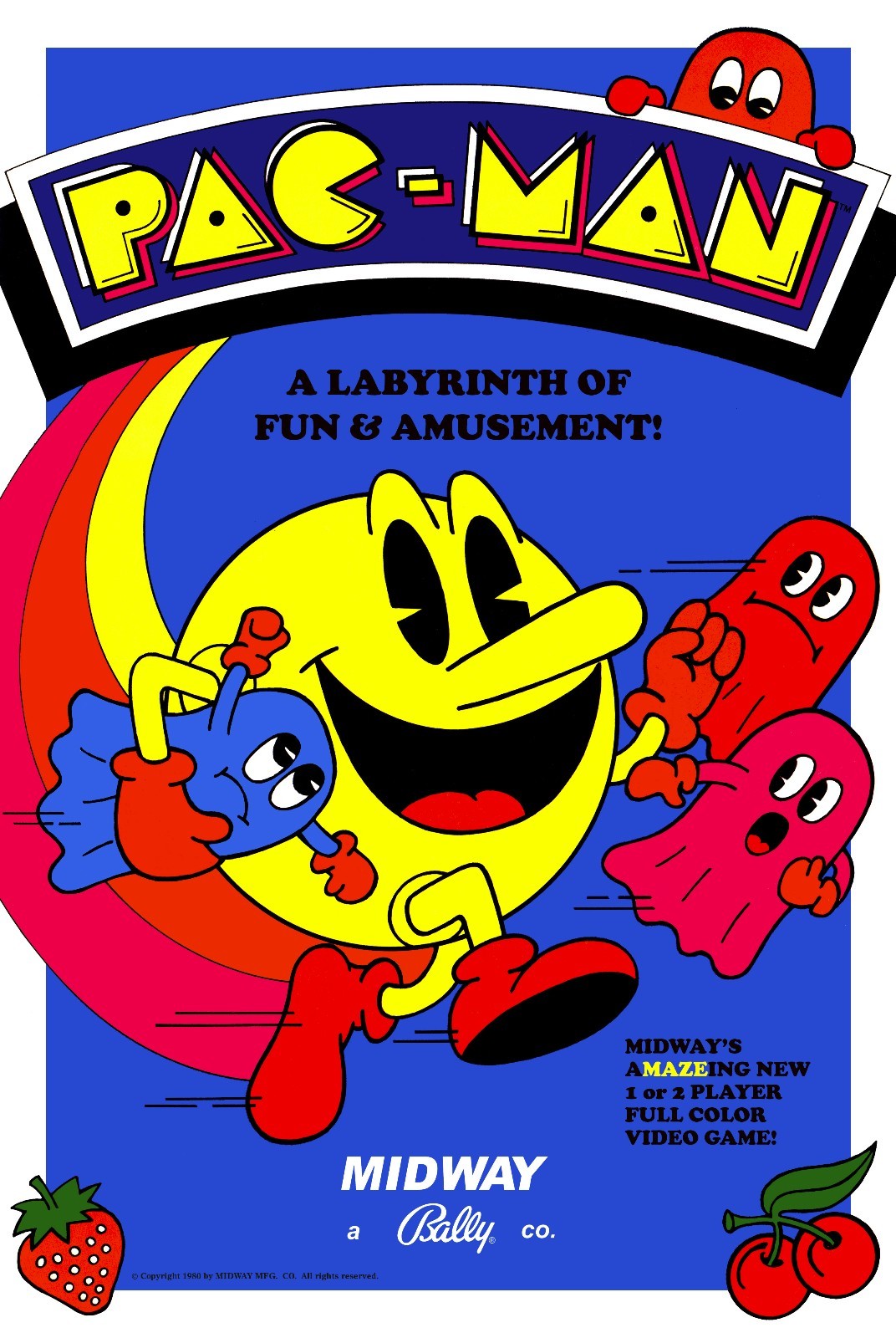 版画 pon mana Pac Man (1980) Game POSTER | 5 Sizes | rare mame arcade toy