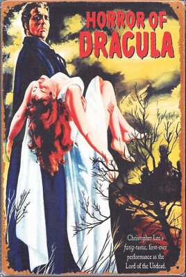 Hammer - Horror of Dracula - Christopher Lee - Horror Movie Icon Tin Metal Sign