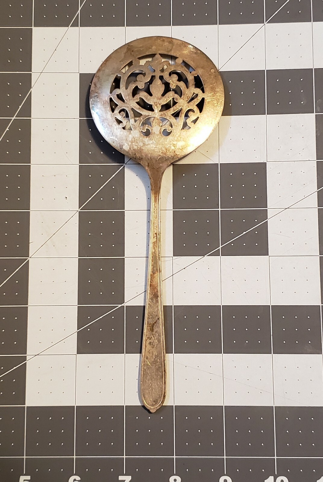 Vintage Community Plate Slotted Cranberry Spoon Server Flatware Silverware