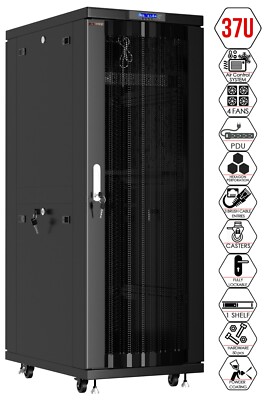 37U Server Rack It Cabinet Network Enclosure - Vented Doors - $190 Accessories