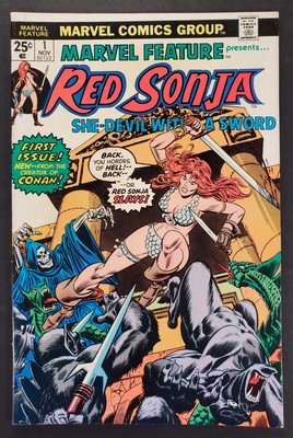 Marvel Feature #1 1st Red Sonja Title Marvel Comics 1975