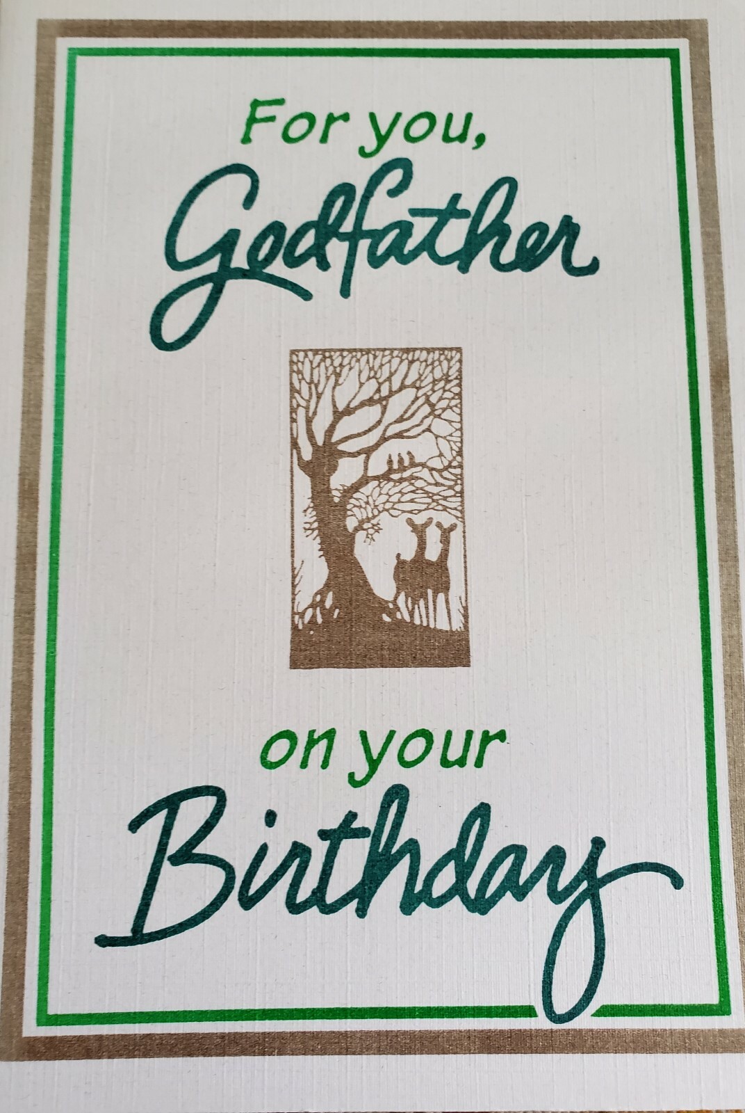 'For you, Godfather on your Birthday' birthday greeting card