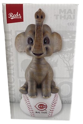 MAI THAI ELEPHANT BOBBLEHEAD!!! 2022 CINCINNATI REDS SGA!!! NIB CINCINNATI ZOO