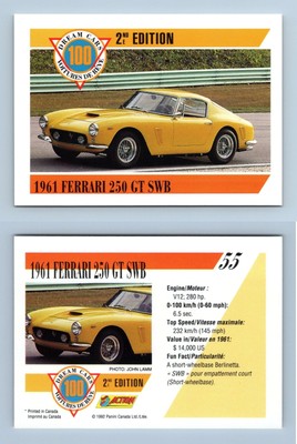 1960-1963 Ferrari 250 GTE//250 GT 2+2 Car Photo Spec Sheet Info CARD 1961 1962