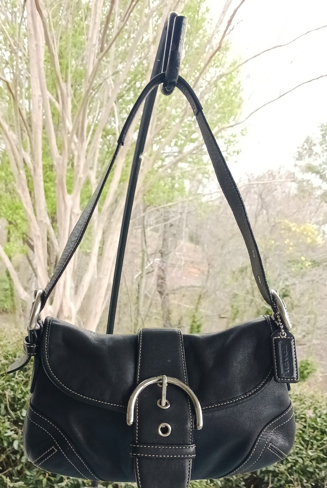 極美品✨vintage COACH handbag leather y2k Vintage Y2K Coach Tan Leather Baguette Shoulder Bag – On Seam