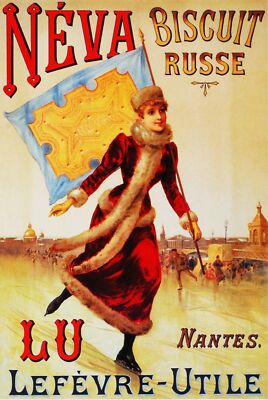 Neva Biscuit Russe Ad Decorative Poster.Home interior Graphic Art Design. 2950