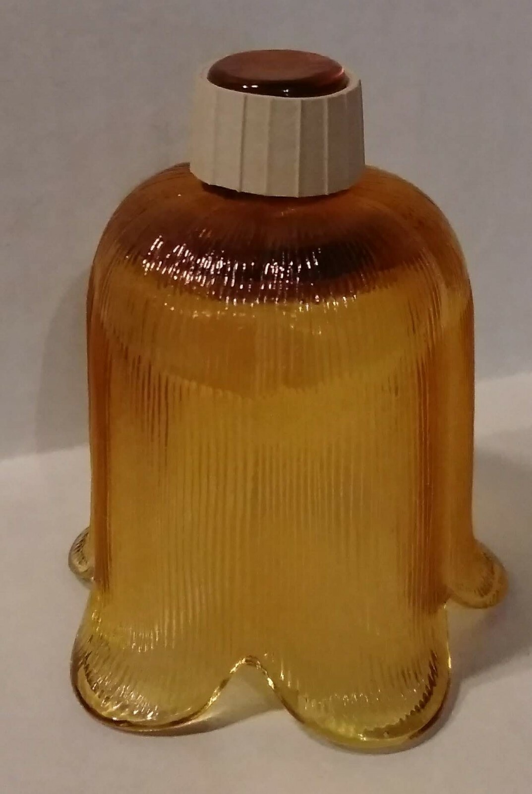 Vintage Amber Tulip Design Glass Votive Cup Candle Holder