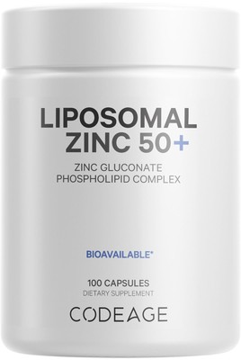 Codeage Liposomal Zinc Supplement   3 Month Supply   One Per Day - 50 mg Zinc...