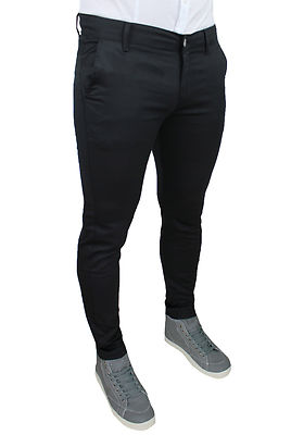 PANTALONE UOMO ESTIVO BATTISTINI JEANS CASUAL NERO SLIM FIT COTONE da 42 a 60
