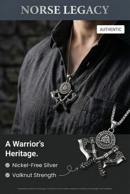 Men's Norse Viking Axe Pendant, Viking Norse Mythology. perfect for gifting.