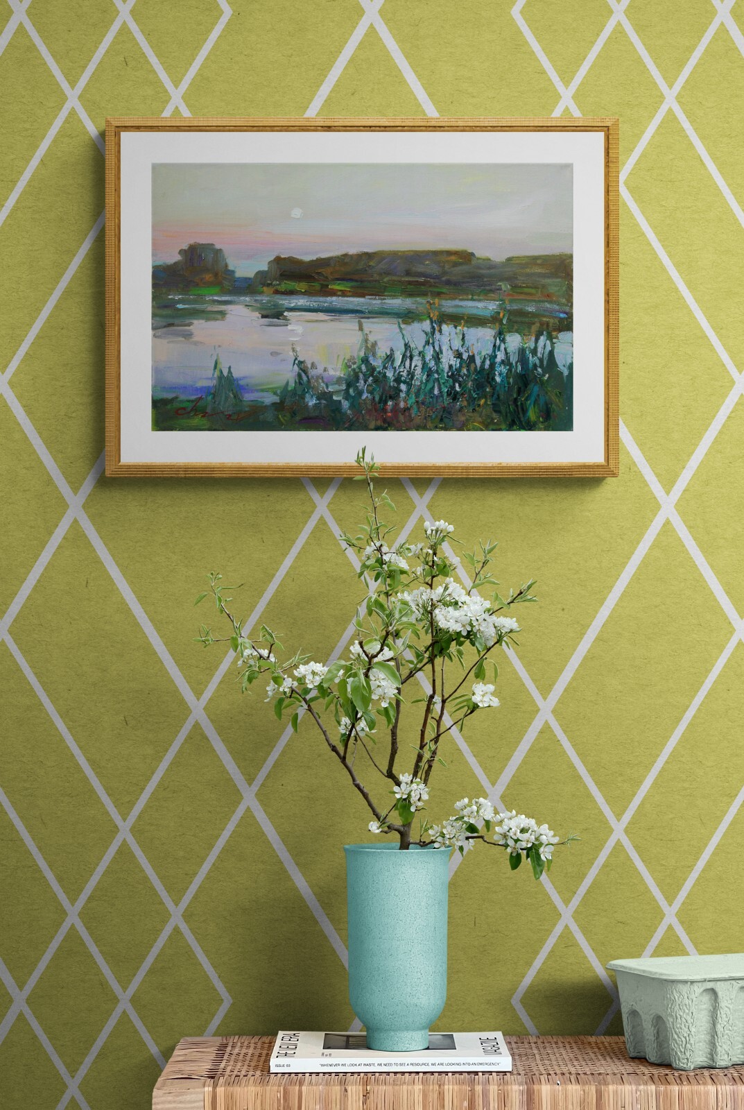 Landscape painting Original art Impressionism Oil on canvas by S. Chernyakovsky