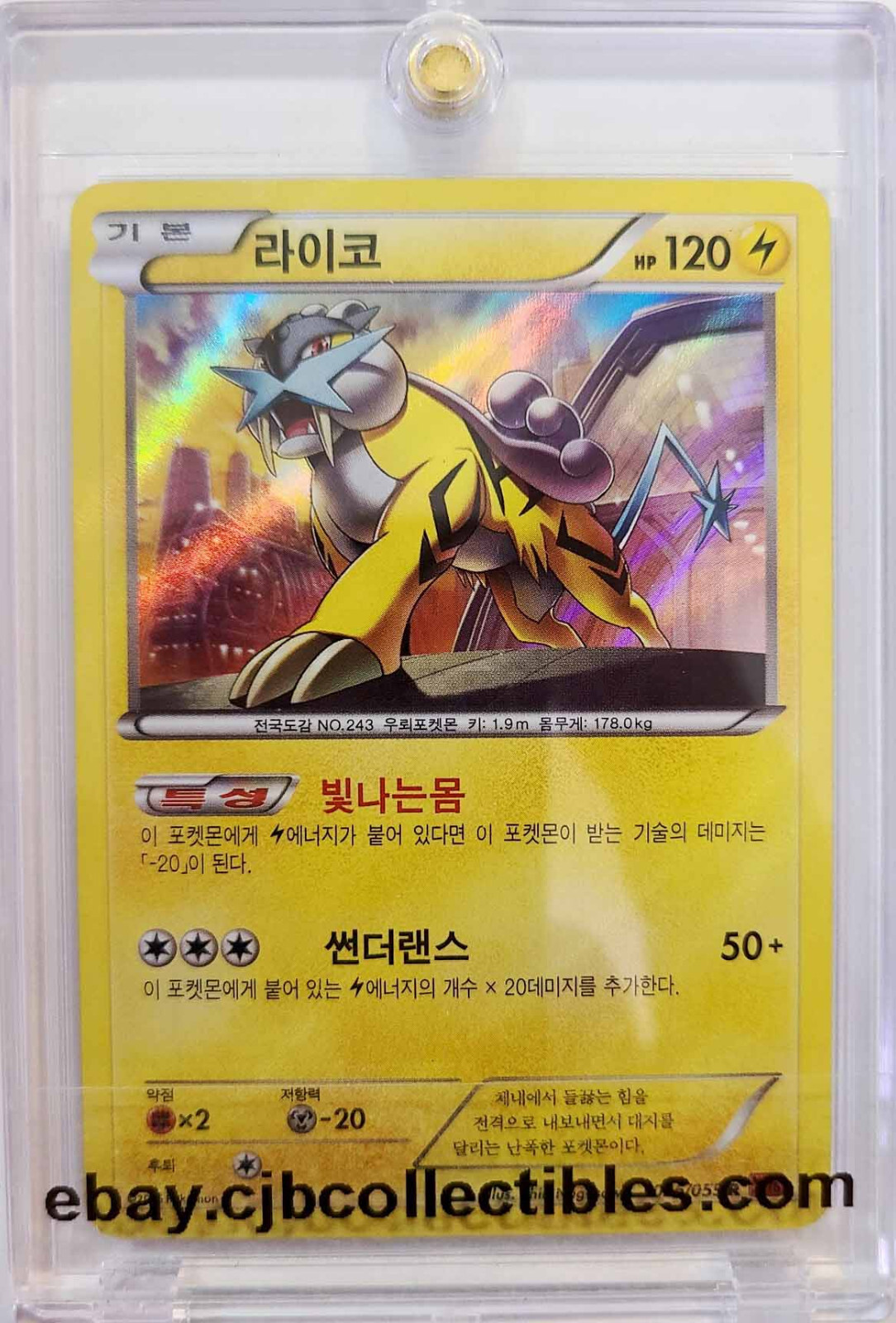 Pokémon RAIKOU 026/059 Holo Rare Red Flash XY8 (Korean Pokémon RAIKOU 026/059 Holo Rare Red Flash XY8 (Korean