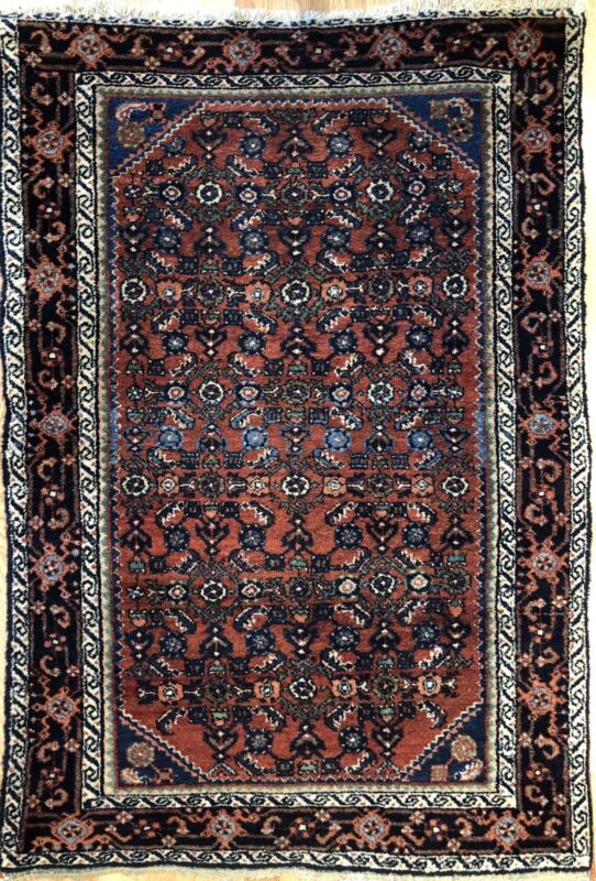 Terrific Tribal - 1930s Antique Oriental Rug - Nomadic Carpet - 3.4 X 5 Ft