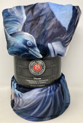 Anne Stokes Nemesis Now Raven Angel Plush Throw Gift Blanket Sherpa Lined NEW