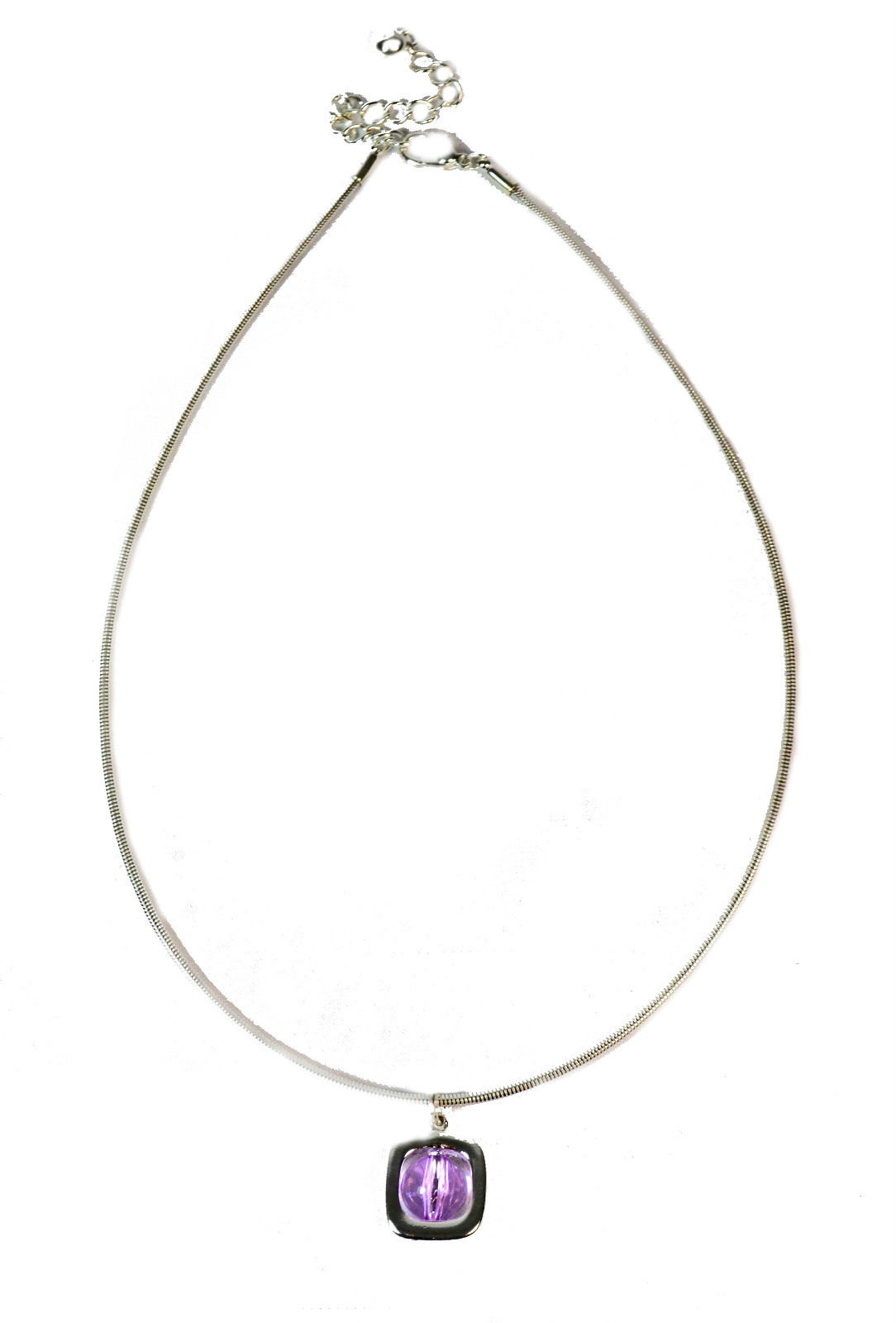 UNIQUE ORIGINAL SILVER TONE NO-CLASP PULL-THROUGH NECKLACE SUMMER LOOK ZX32