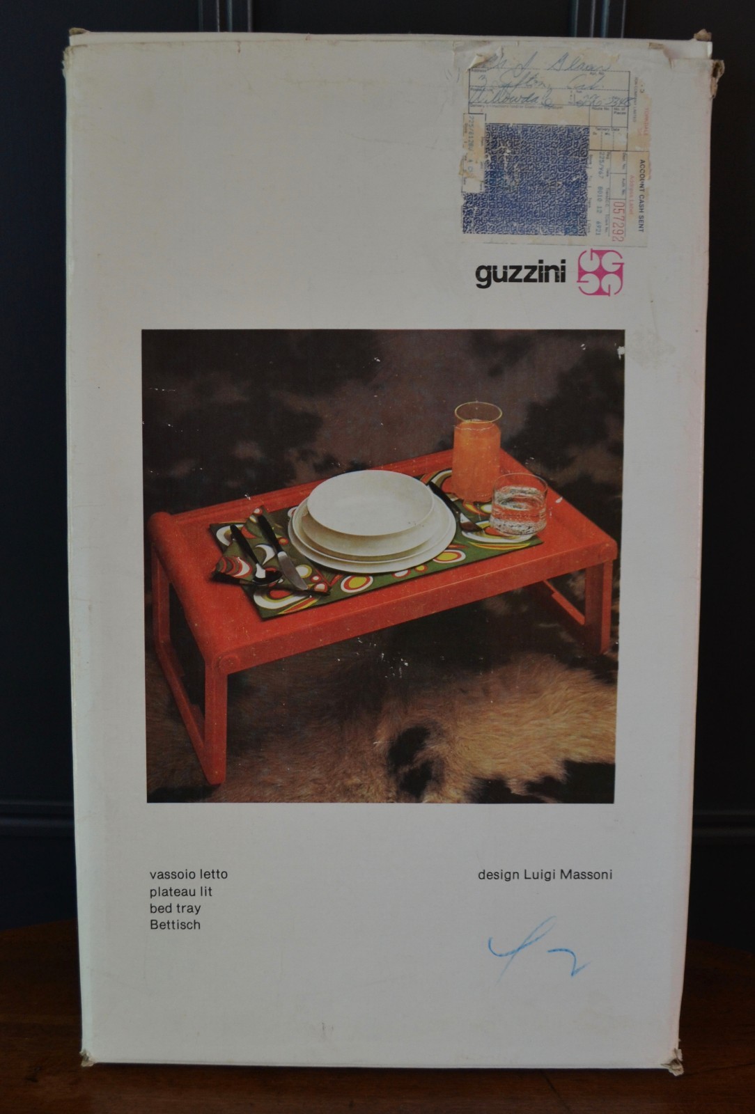 Guzzini Bed Tray Designed by Luigi Massoni in Original Box