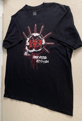 Slayer Undisputed Attitude Black T-shirt Large Thrash Metal Band Short Sleeve