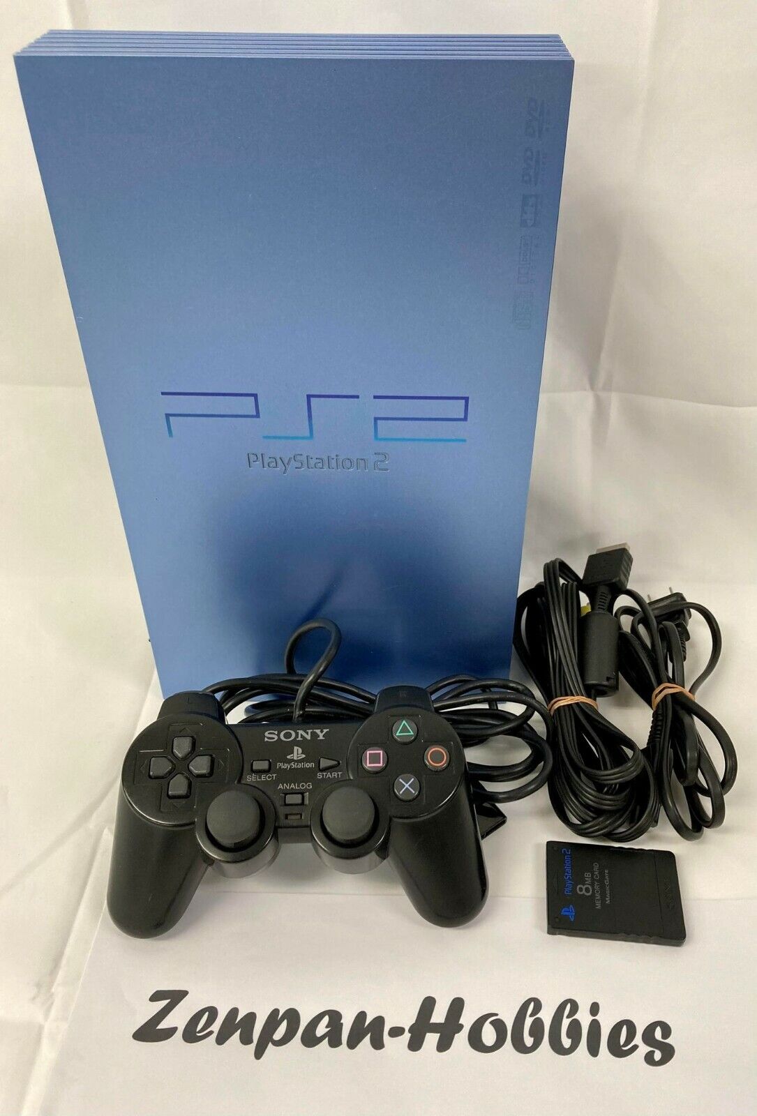 Sony PlayStation 2 PS2 SCPH-39000 Blue Console Black Controller NTSC-J Japan F/S Sony PlayStation 2 PS2 SCPH-39000 Blue Console Black Controller NTSC-J Japan F/S